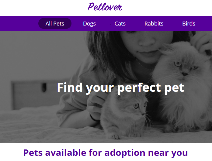 Adopt a pet website